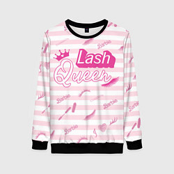 Женский свитшот Lash queen - pink Barbie pattern