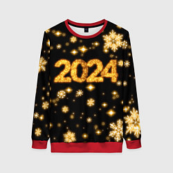 Женский свитшот Новый 2024 год - золотые снежинки