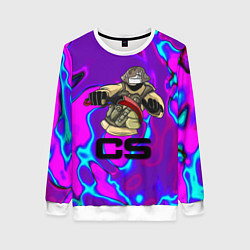 Свитшот женский Cs go neon skin, цвет: 3D-белый
