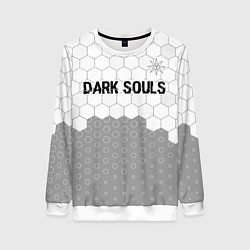 Свитшот женский Dark Souls glitch на светлом фоне: символ сверху, цвет: 3D-белый