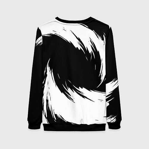 Женский свитшот Baldurs gate 3 - белые завихрения / 3D-Черный – фото 2