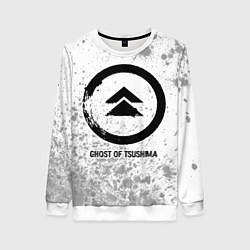 Женский свитшот Ghost of Tsushima glitch на светлом фоне
