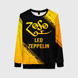 Свитшот женский Led Zeppelin - gold gradient, цвет: 3D-черный