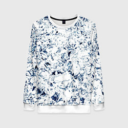 Свитшот женский Паттерн ледяные вершины гор, цвет: 3D-белый