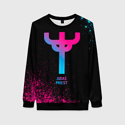 Свитшот женский Judas Priest - neon gradient, цвет: 3D-черный