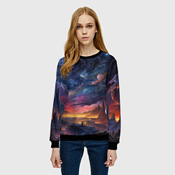 Свитшот женский Звездные Миры, цвет: 3D-черный — фото 2