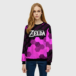 Свитшот женский Zelda pro gaming посередине, цвет: 3D-черный — фото 2