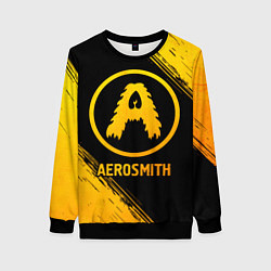 Свитшот женский Aerosmith - gold gradient, цвет: 3D-черный