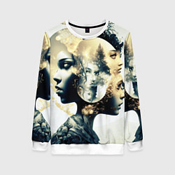 Свитшот женский Игра разума в стиле абстрактный экспрессионизм, цвет: 3D-белый