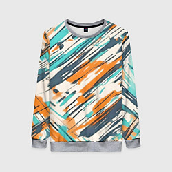 Свитшот женский Абстракция разноцветная, цвет: 3D-меланж