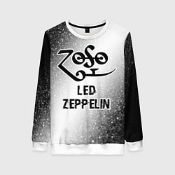 Свитшот женский Led Zeppelin glitch на светлом фоне, цвет: 3D-белый