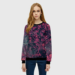 Свитшот женский Абстракция - аметистовый ирис, цвет: 3D-черный — фото 2