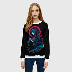 Свитшот женский Мрачная монахиня, цвет: 3D-белый — фото 2