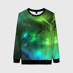 Женский свитшот Бескрайний космос зелёный