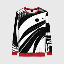 Свитшот женский Abstract black and white composition, цвет: 3D-красный