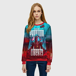 Свитшот женский Cyberpunk 2077 Phantom Liberty, цвет: 3D-красный — фото 2