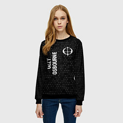 Свитшот женский Ozzy Osbourne glitch на темном фоне вертикально, цвет: 3D-черный — фото 2