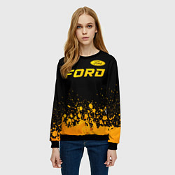 Свитшот женский Ford - gold gradient посередине, цвет: 3D-черный — фото 2