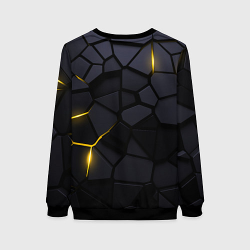 Женский свитшот Chevrolet - плиты с эффектом свечения / 3D-Черный – фото 2