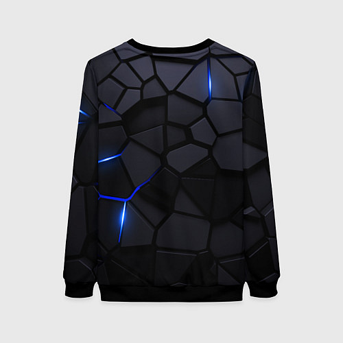 Женский свитшот Mercedes - плиты с эффектом свечения / 3D-Черный – фото 2