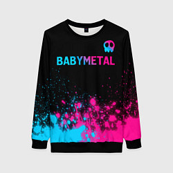 Свитшот женский Babymetal - neon gradient посередине, цвет: 3D-черный