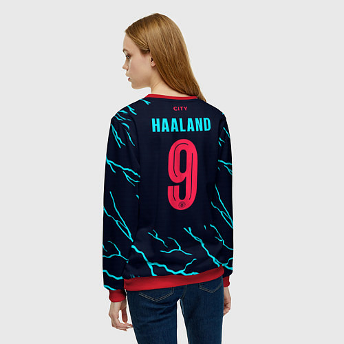 Женский свитшот Эрлинг Холланд Манчестер Сити форма 23-24 третья / 3D-Красный – фото 4