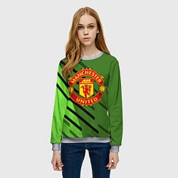 Свитшот женский ФК Манчестер Юнайтед спорт, цвет: 3D-меланж — фото 2