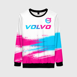 Свитшот женский Volvo neon gradient style посередине, цвет: 3D-черный