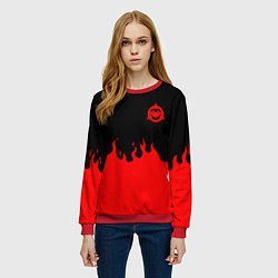 Свитшот женский Battletoads fire team, цвет: 3D-красный — фото 2