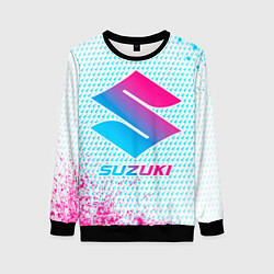 Свитшот женский Suzuki neon gradient style, цвет: 3D-черный