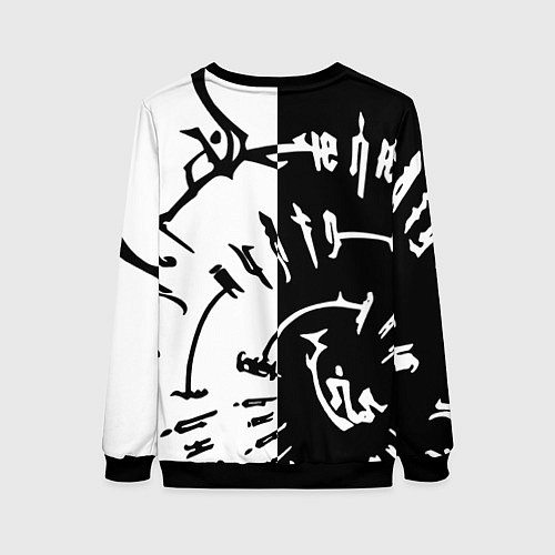 Женский свитшот Астарион - знак на спине чб / 3D-Черный – фото 2