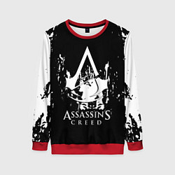 Свитшот женский Assassins Creed белые краски, цвет: 3D-красный