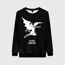 Свитшот женский Black Sabbath glitch на темном фоне, цвет: 3D-черный