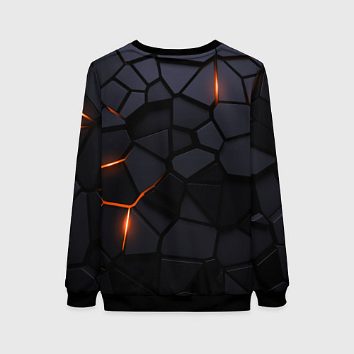 Женский свитшот Land Rover - плиты с эффектом свечения / 3D-Черный – фото 2