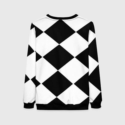 Женский свитшот Алиса шахматная клетка / 3D-Черный – фото 2