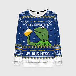 Свитшот женский I heard you like ugly sweaters, цвет: 3D-белый