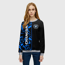 Свитшот женский Changan - blue uniform, цвет: 3D-меланж — фото 2