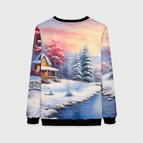 Женский свитшот Сказочная метель подарков / 3D-Черный – фото 2