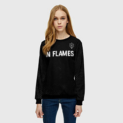 Свитшот женский In Flames glitch на темном фоне посередине, цвет: 3D-черный — фото 2