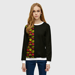 Свитшот женский Протекторный след лого, цвет: 3D-белый — фото 2