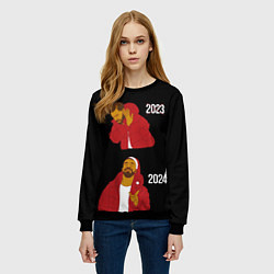 Свитшот женский Дрейк 2023-2024, цвет: 3D-черный — фото 2