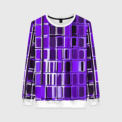 Свитшот женский Фиолетовые прямоугольники, цвет: 3D-белый