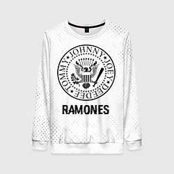 Свитшот женский Ramones glitch на светлом фоне, цвет: 3D-белый