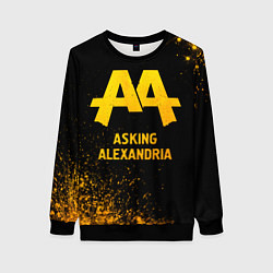 Свитшот женский Asking Alexandria - gold gradient, цвет: 3D-черный