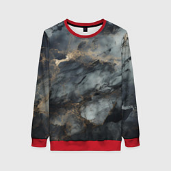 Свитшот женский Темно-серый мрамор, цвет: 3D-красный