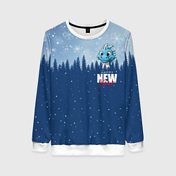 Женский свитшот Дракон в зимнем лесу