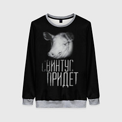 Свитшот женский Свинтус придёт, цвет: 3D-меланж