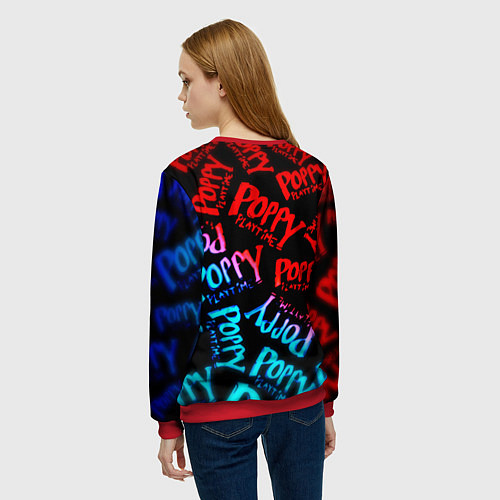 Женский свитшот Хагги ваги неон градиент / 3D-Красный – фото 4