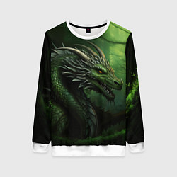 Женский свитшот Зеленый дракон символ 2024