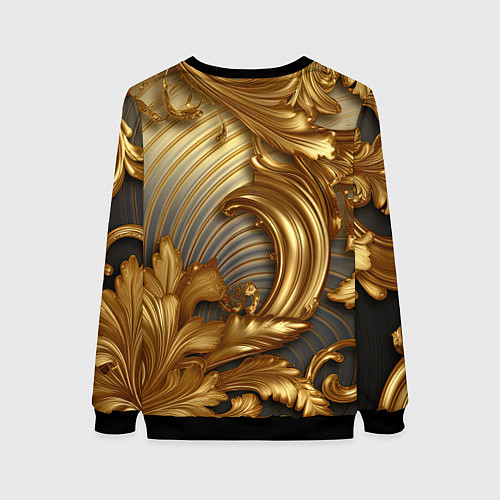 Женский свитшот Золотая текстура и абстракции / 3D-Черный – фото 2